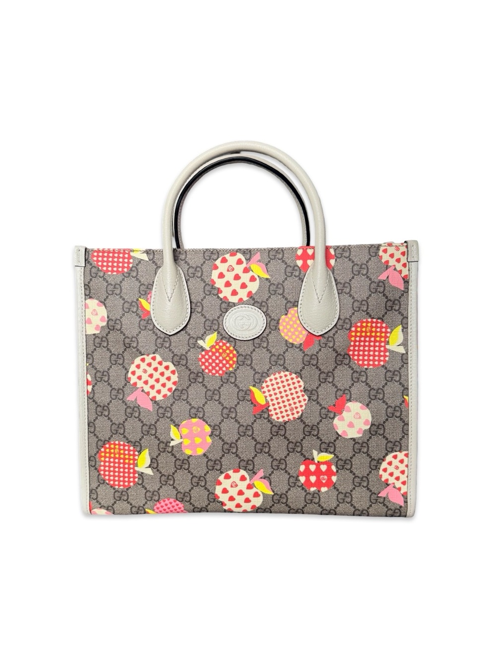 Gucci Les Pommes GG Supreme Small Tote Bag Apple Print Crossbody 659983 - Picture 2 of 16